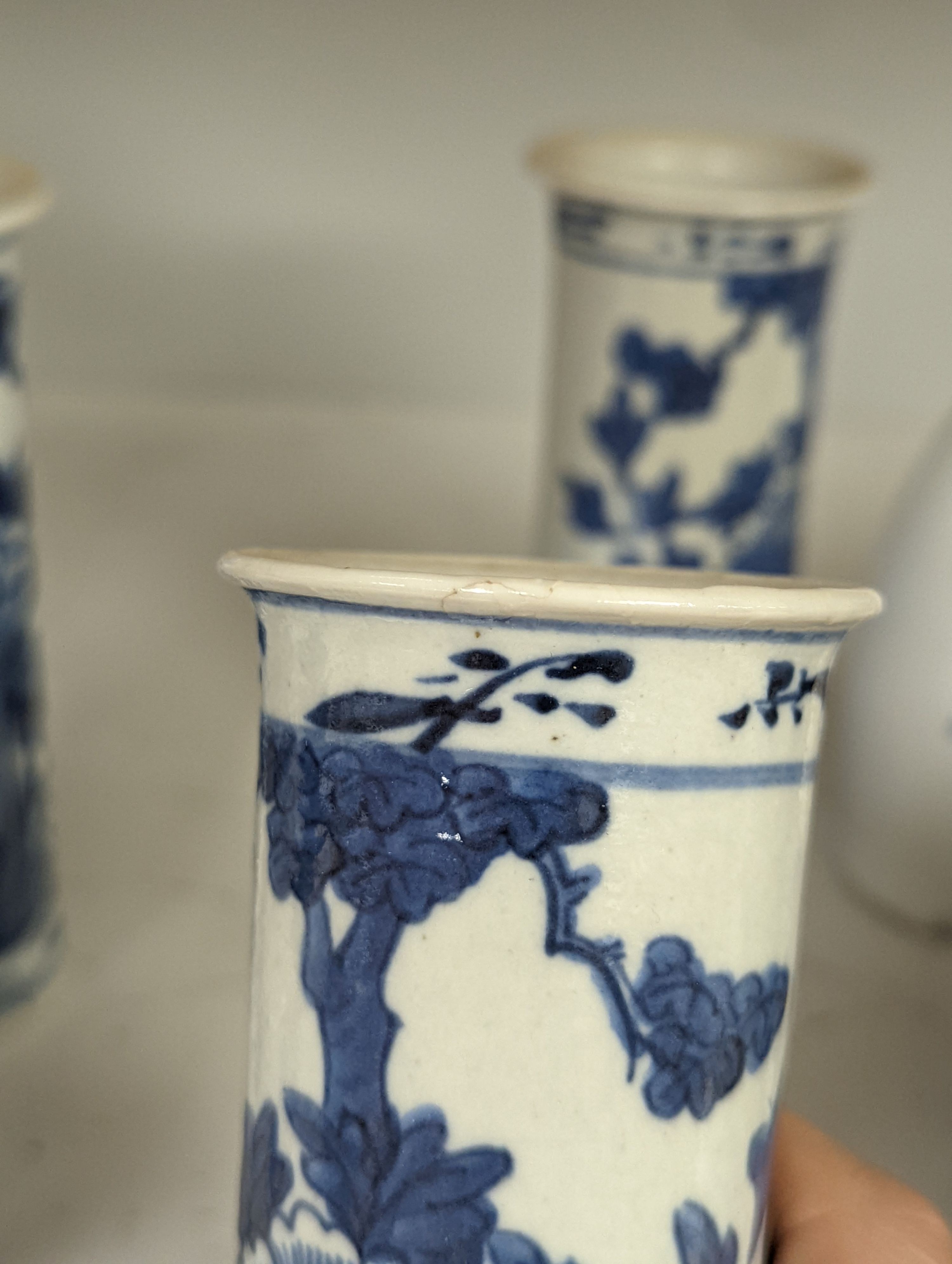 Assorted small Chinese blue and white vases etc., tallest 22cm